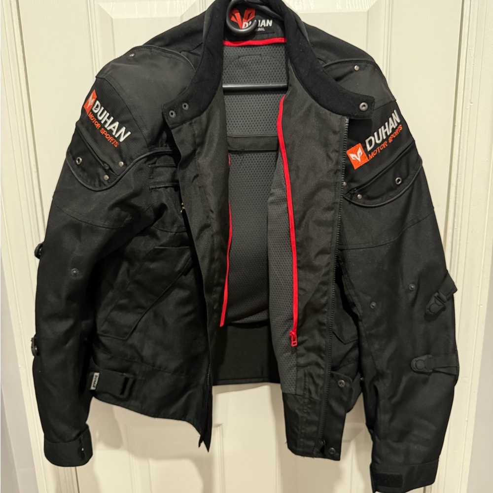 Black Performance Padded Motorcycle Jacket for Men - image 2